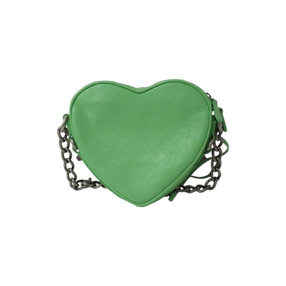 Balenciaga Le Cagole Heart Shoulder Bag Green Silver - Picture 2 of 10